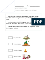 Read. Put in Order, What The Children Did at The Campsite. Write 1, 2, 3 and 4