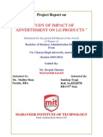 Study of Impact of Advertisment On LG Products