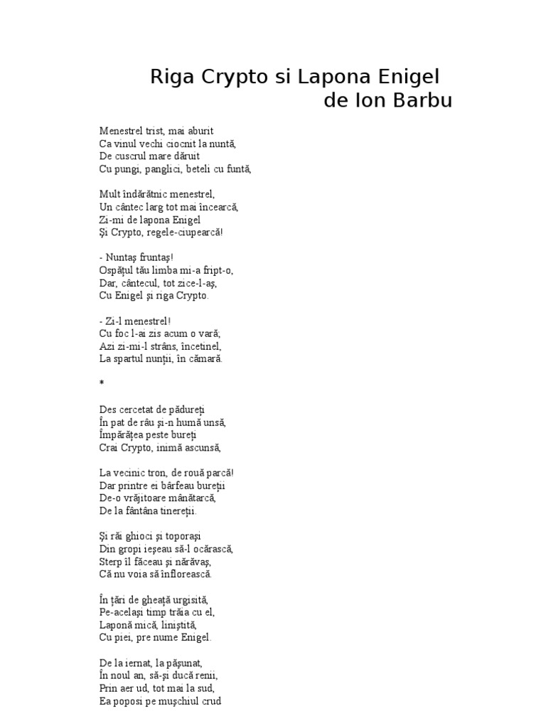 Riga Crypto Si Lapona Enigel | PDF
