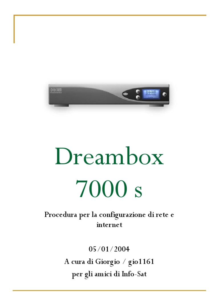 Configurazione Rete Dreambox | PDF