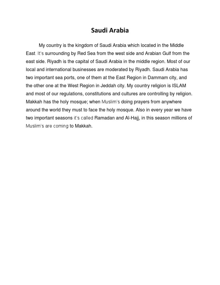 Descriptive Paragraph About Saudi Arabia Mecca Religion Spirituality