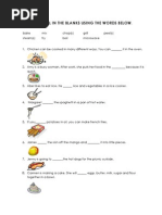 Cooking Words Worksheet