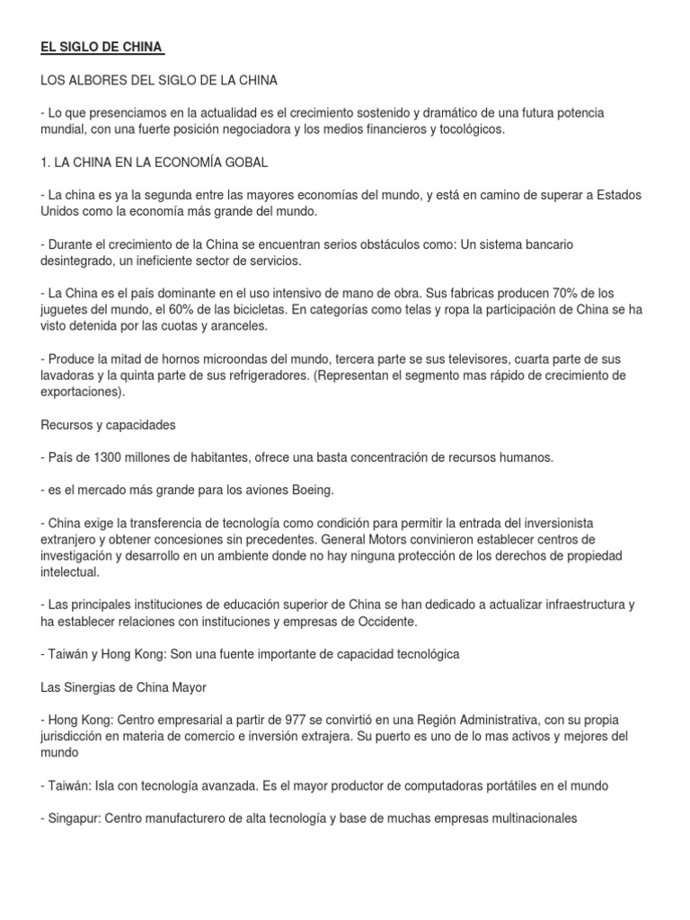 El Siglo de China | PDF | China | Política mundial