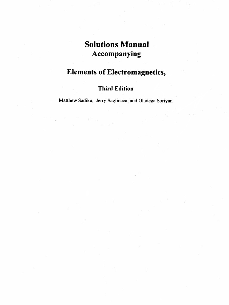 Elements Of Electromagnetics 7th Edition Pdf