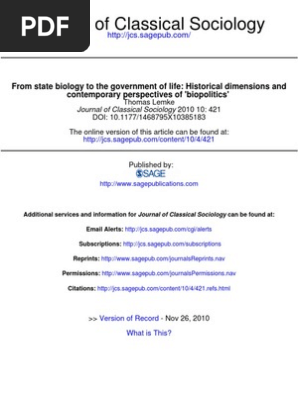 Lemke Biopolitics 10 Social Science Race Human Categorization