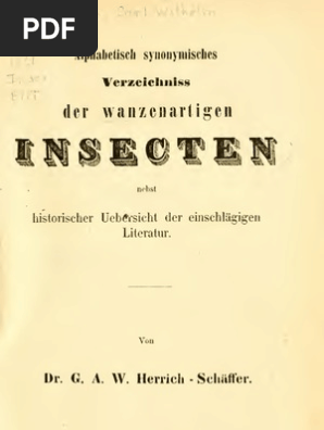 Die Wanzenartgen Insecten V1 Herrich Schaffer 1853 Pdf