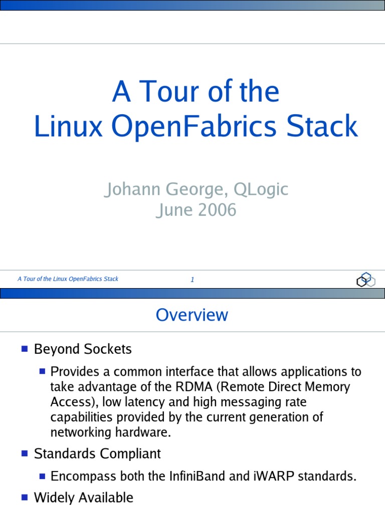05 A Tour of The OpenFabrics Stack PDF | PDF | Network Socket ...