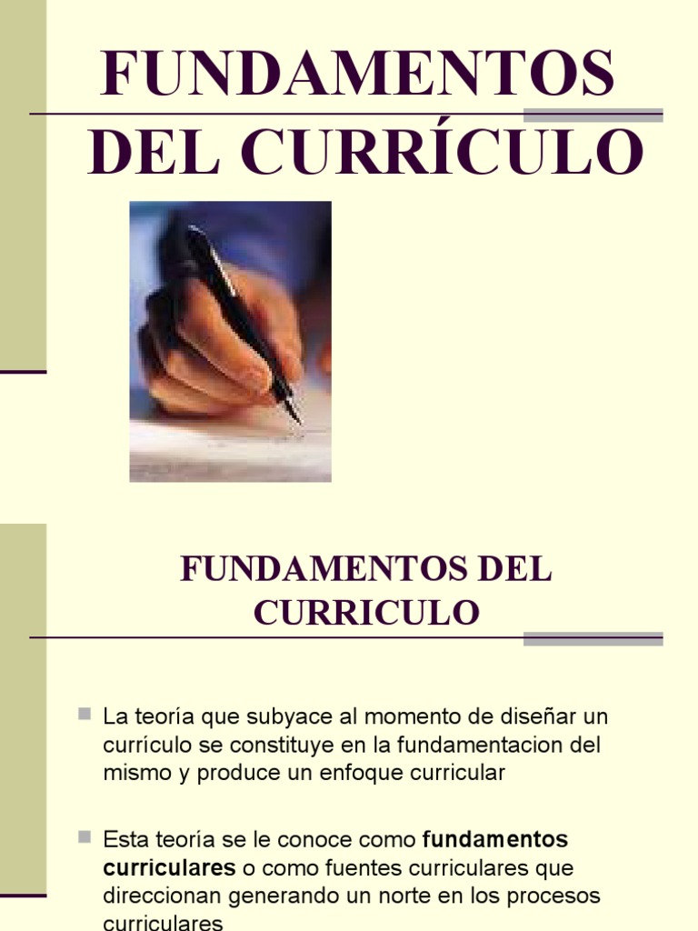 Fundamentos del Currículo Educativo | PDF | Plan de estudios | Aprendizaje