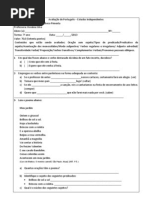 Avaliação de Português estudos independentes 7º ano