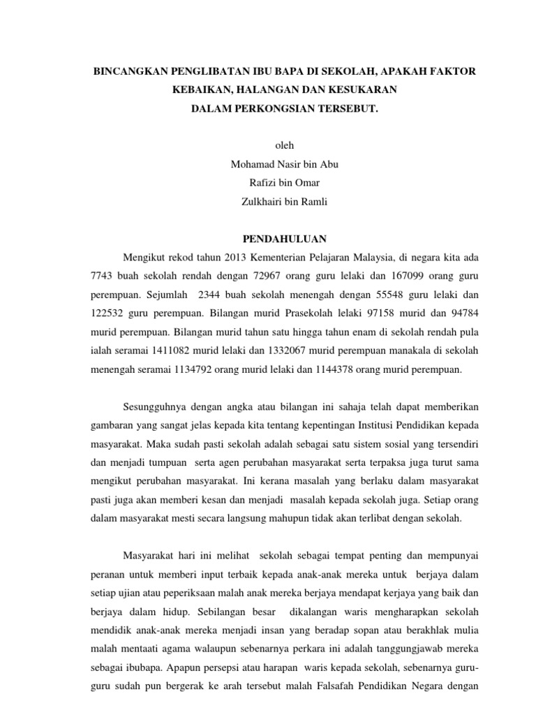 Perkongsian Ibu Bapa Dan Sekolah Pdf
