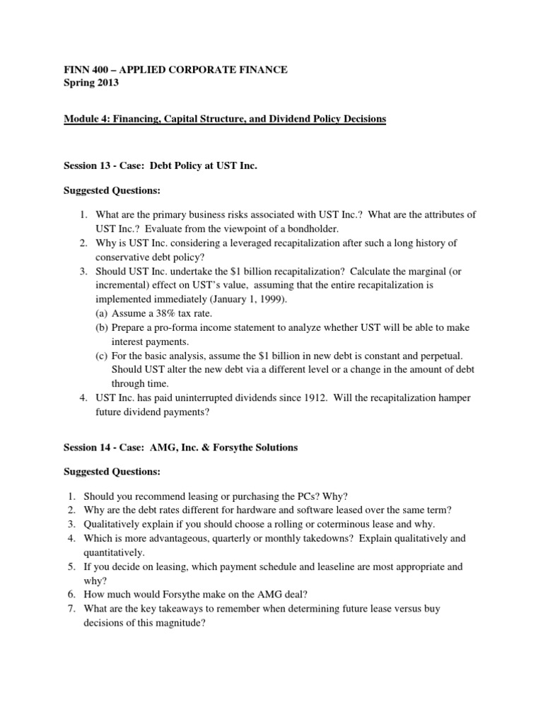 Module 4 Guideline Case Questions | PDF | Initial Public Offering ...