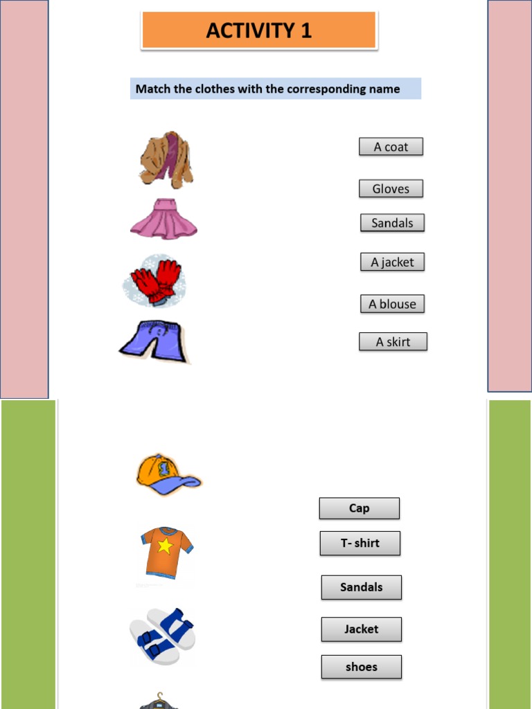 Clothes Matching Activity | PDF