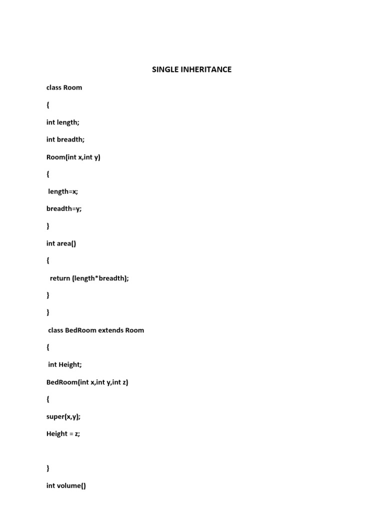 Java Single Inheritance Example | PDF
