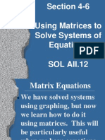 Section 4-6 Using Matrices To Solve Systems of Equations Sol Aii.12
