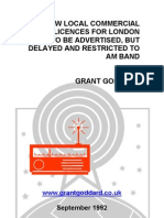 'New Local Commercial Radio Licences For London To Be Advertised, But Delayed And Restricted To AM Band' by Grant Goddard