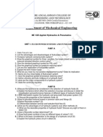 ME 1305 Applied Hydraulics and Pneumatics(5th Mech)