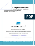 Ultrasonic Inspection NDT Sample Test Report Format