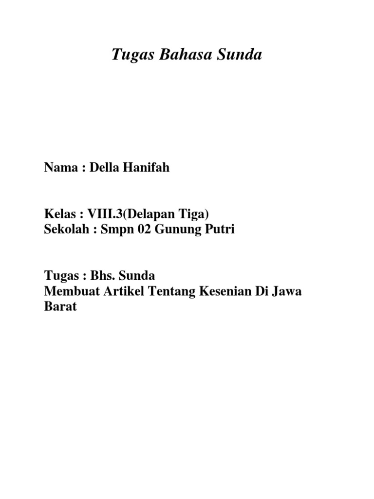 Tugas Bahasa Sunda