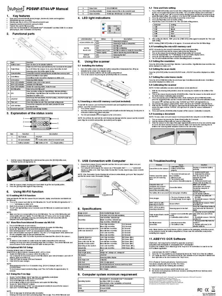Pdswf St44 VP Manual | Image Scanner | Secure Digital