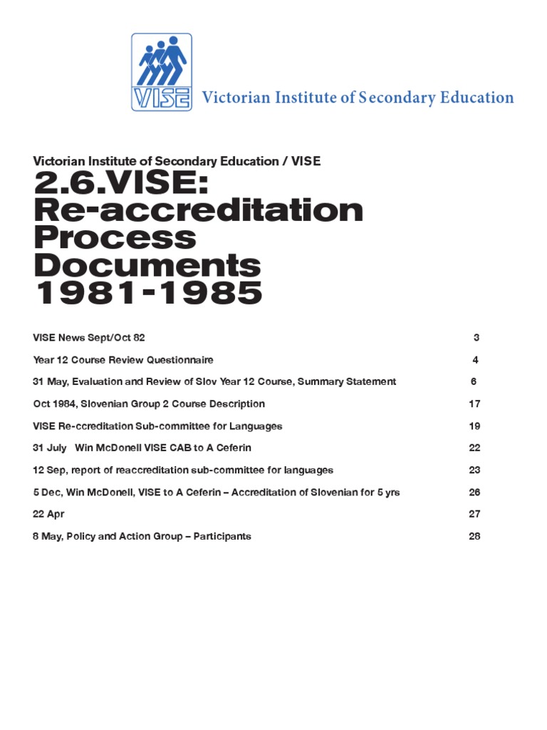 VISE Re-accreditation Process Overview | PDF | Science & Mathematics ...