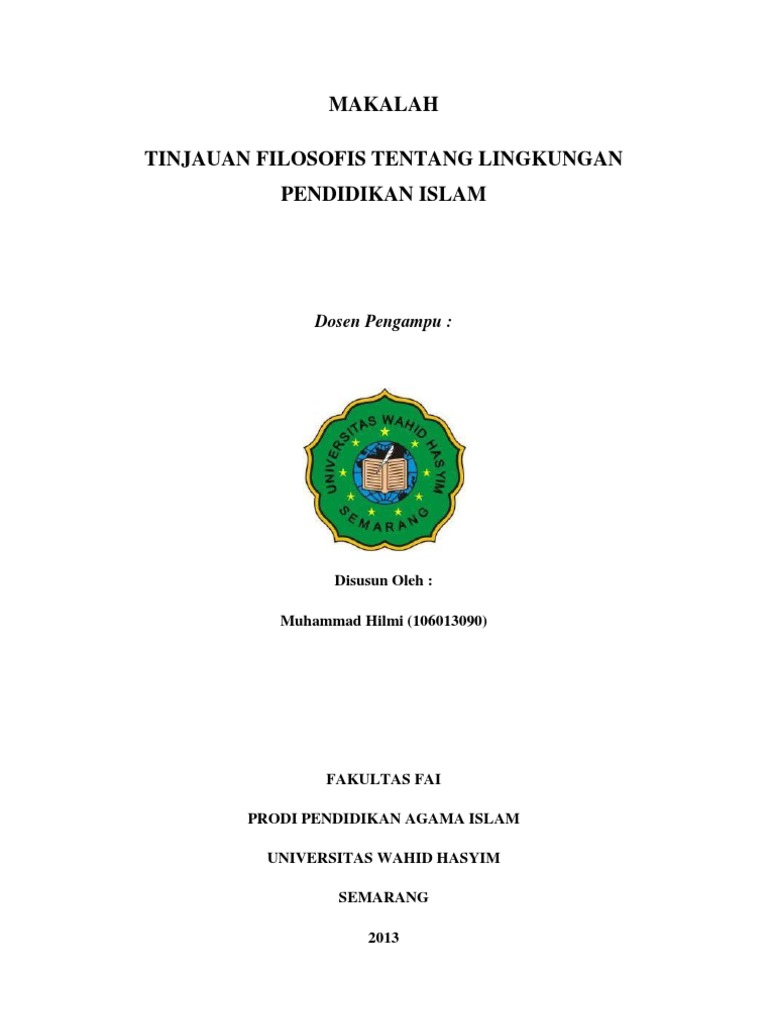 Makalah Tinjauan Filosofis Tentang Lingkungan Pendidikan Islam
