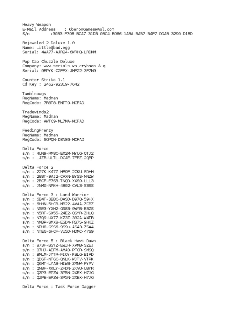 Keygens and serial numbers