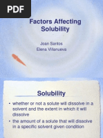 Factors Affecting Solubility: Joan Santos Elena Villanueva