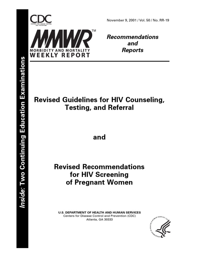 Revised Guidelines for HIV Counseling, Testing, Referral Prevention