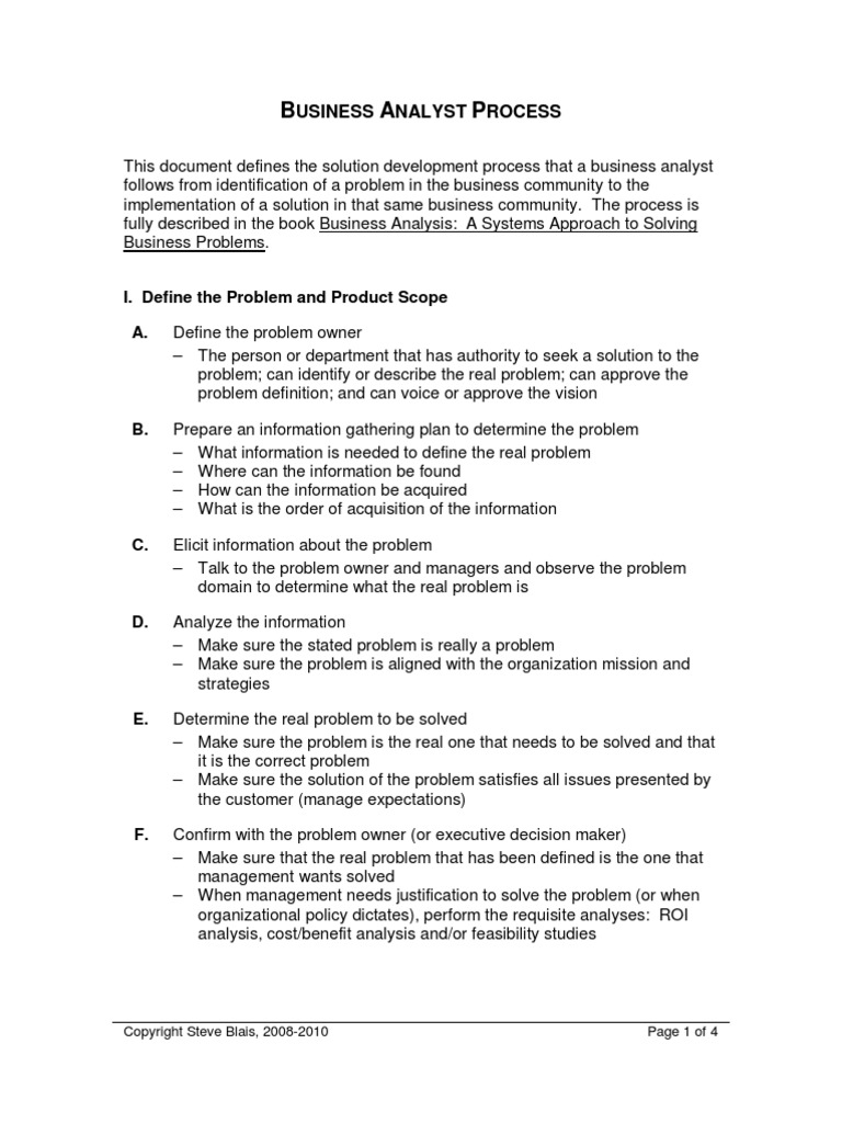Business Analysis Process | PDF | Business Analysis | Business Process