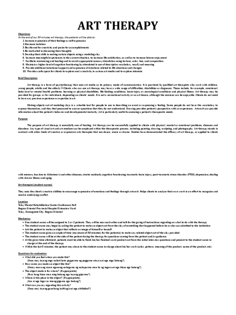 Art Therapy Art Therapy Psychotherapy Free 30day Trial Scribd