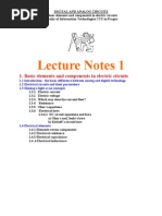 Lecture Notes 1: 1. Basic Elements and Components in Electric Citcuits