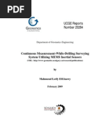 Continuous Measurement-While-Drilling Surveying System Utilizing MEMS Inertial Sensors