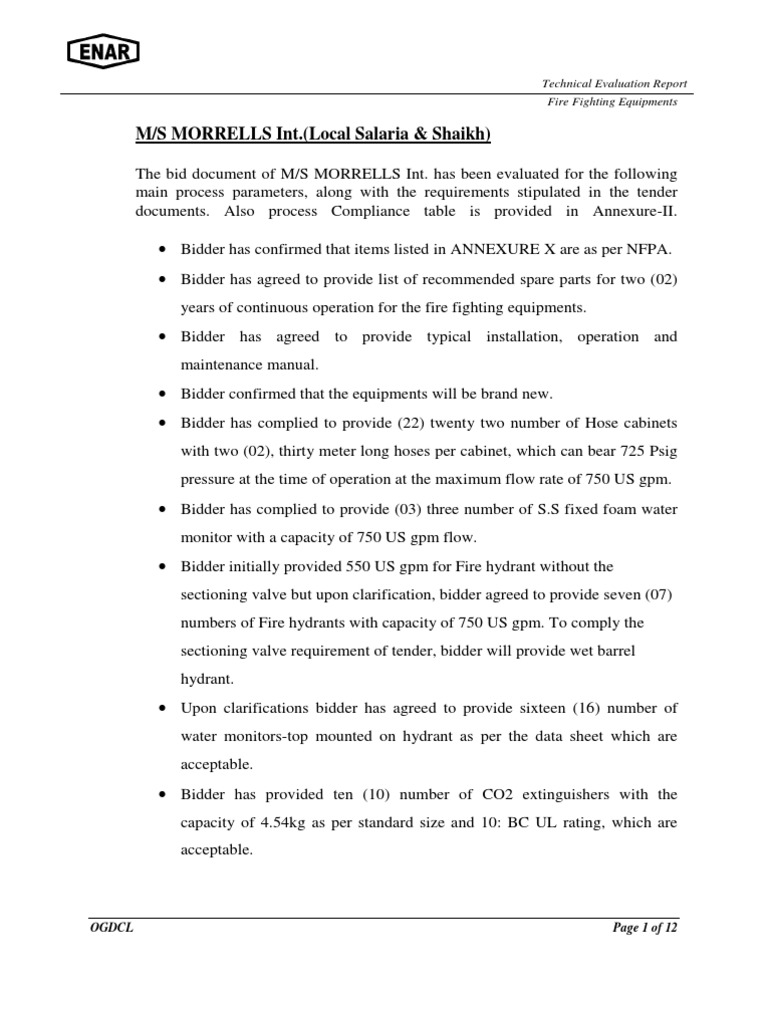 Final Report Fire Fighting Equipment PDF Nature