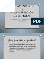 Fundamentos de LA Administración de Empresas: Preparado Por Eduardo González Navarrete
