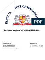 Business Proposal On AIR COOLING LTD.: Submitted To Prof. Ashish Bhatt