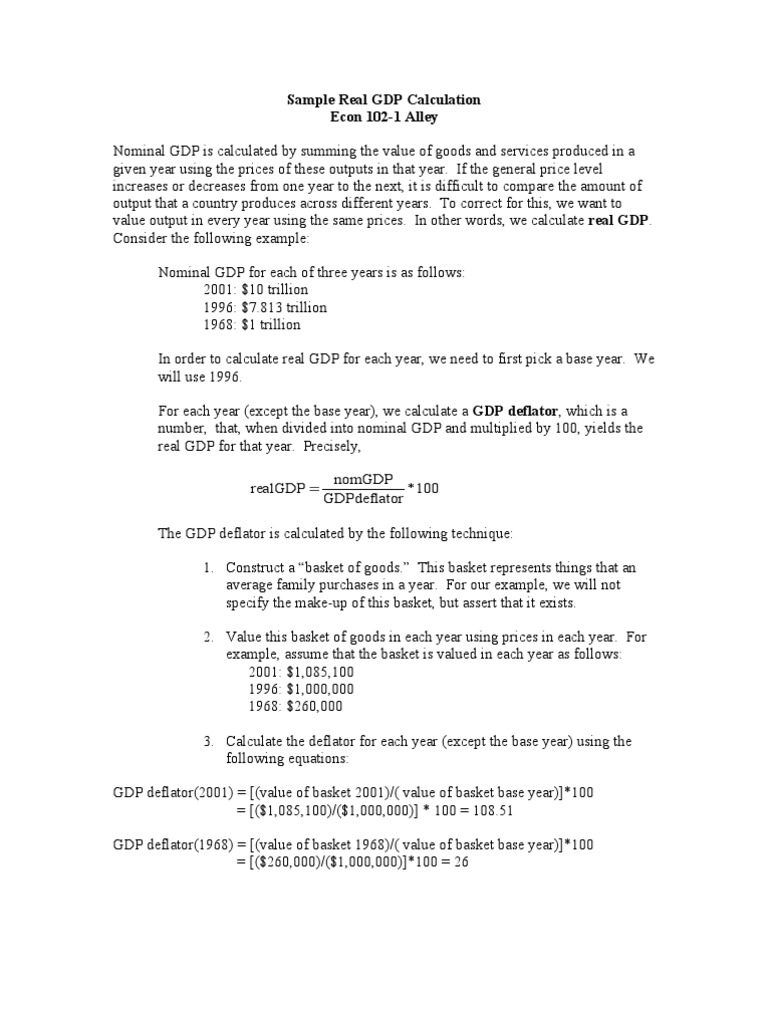 Real GDP Calculation Explained | PDF