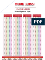 Electrical Engineering: Paper-I: Ies (Ese) - 2013 Answers