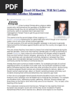 Raising Ugly Head of Racism Will Sri Lanka Become Another Myanmar