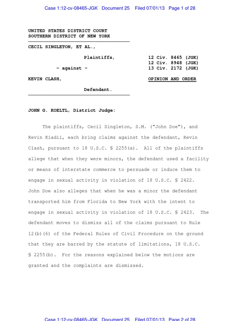 Elmo Puppeter's Sex Suits Dismissed by Federal Judge | PDF