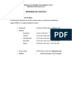 Cálculo de dotación de agua y dimensionamiento de tanques