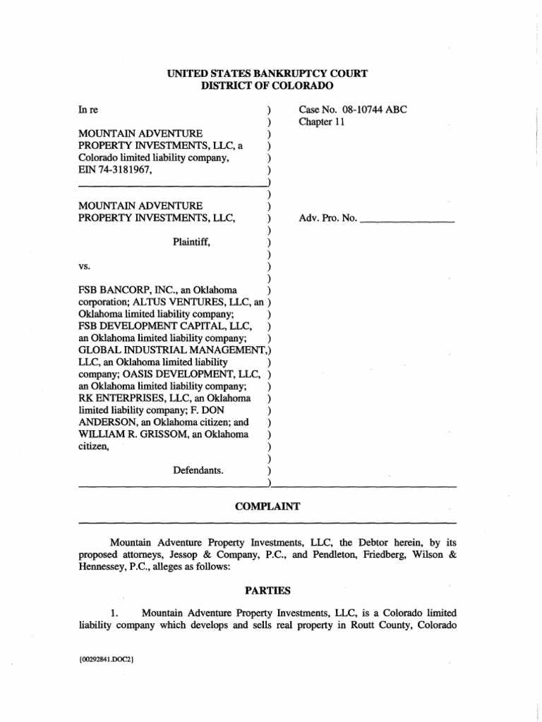 Mapi V FSB Et Al ABC (Final Version of Complain | PDF