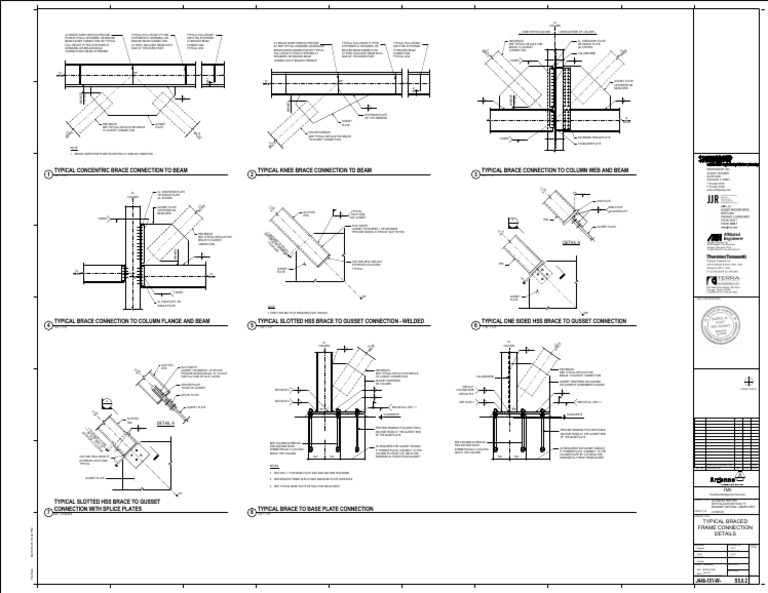s502 Typical Braced Frame Connection Details Beam (Structure