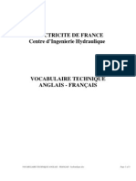 VOCABULAIRE TECHNIQUE ANGLAIS - FRANÇAIS - Hydraulique