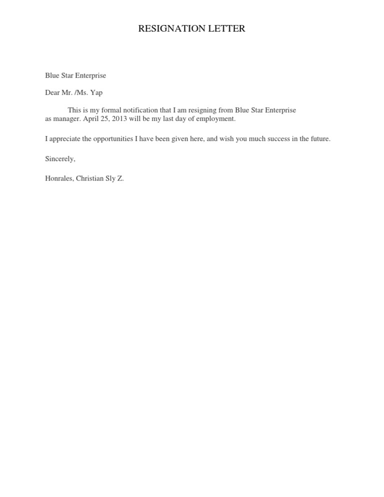 Resignation | PDF