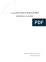 Change and Perception of Change in The PHD in The Social Sciences: A Case Study