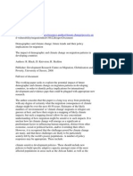 Demographics and Climate Change Future Trends and Their Policy Implications for Migration