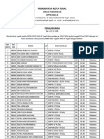 Pengumuman PPDB 2013