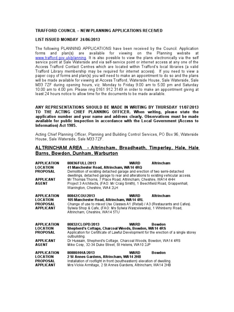 Plans List 24 June 13 Doc Business Home Garden