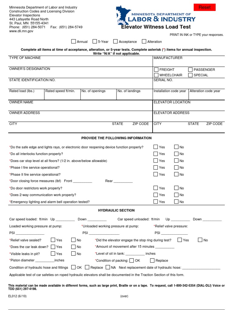 Elev Load Test PDF Elevator Manufactured Goods