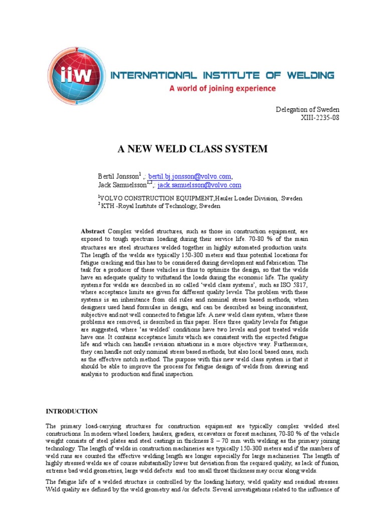 IIW Document XIII-2235-08 | PDF | Fatigue (Material) | Fracture Mechanics